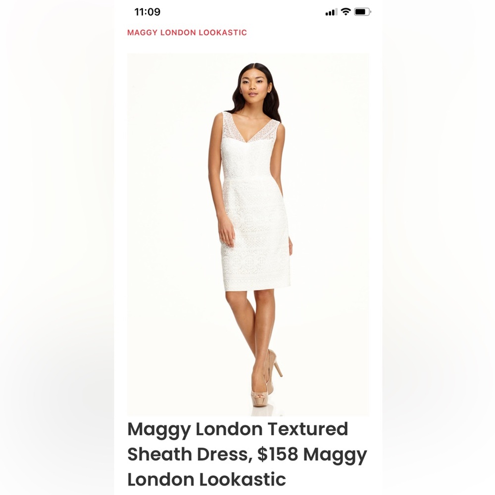 Maggy London V neck lace dress - size 4